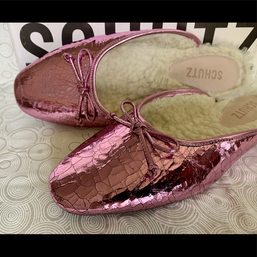NIB Schutz ‘Evelin’ Metallic Pink Mule 8.5 - Picture 9 of 10